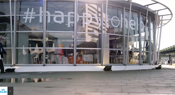 KLM set up #happytohelp HQ at Amsterdam airport to help stressed-out travelers.
